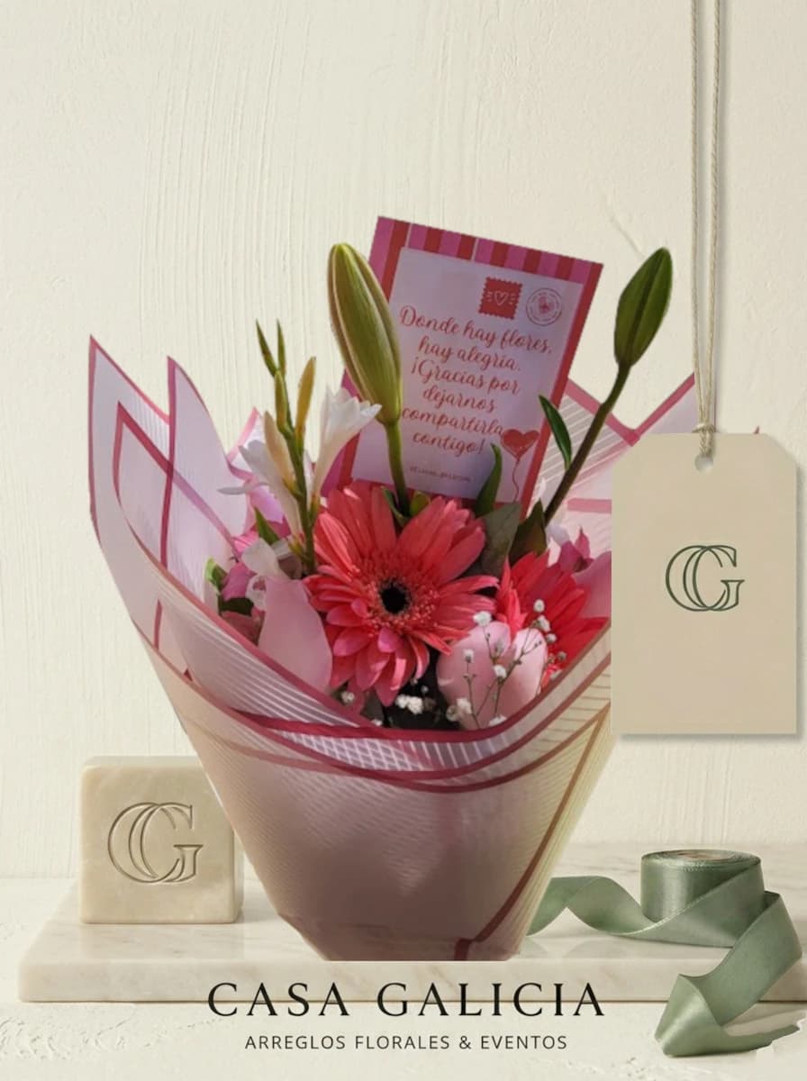 Sueño Coral - Ramo de flores frescas Casa Galicia